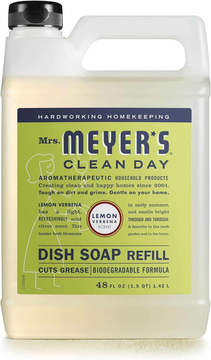 Mrs. Meyer’s Clean Day Liquid Dish Soap Refill, Biodegradable Formula