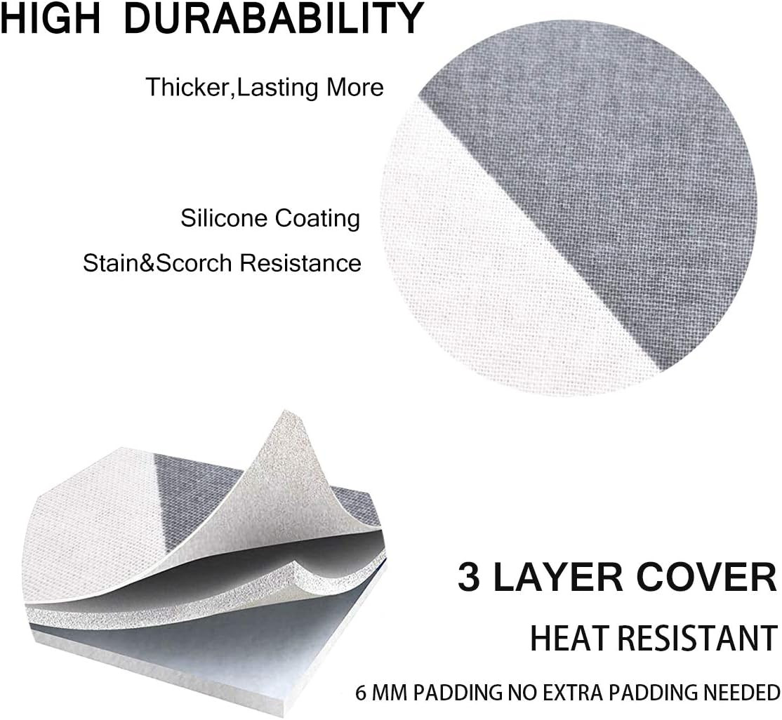 Ironing Board Cover 42×12 Heavy Duty Silicone Scorch Resistant Pad Fit