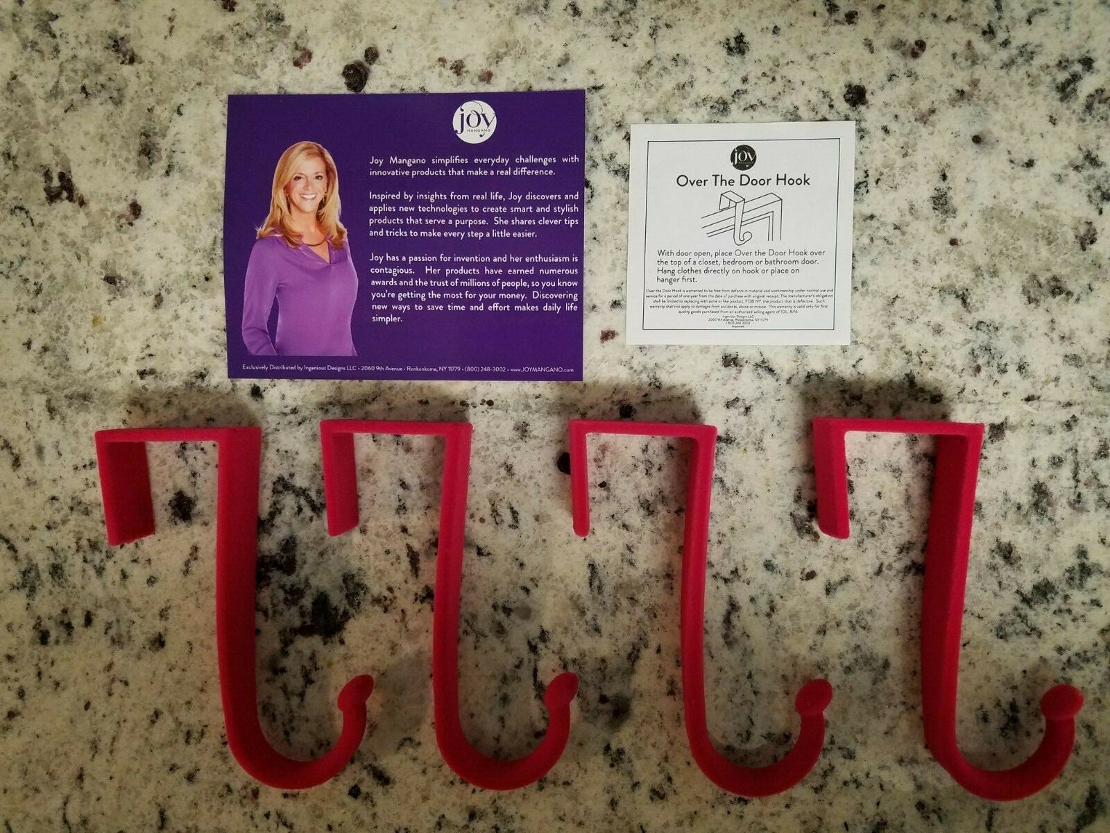JOY Mangano Huggable Hooks 8 Pack Over the Door Hooks Choose from 5 Colors