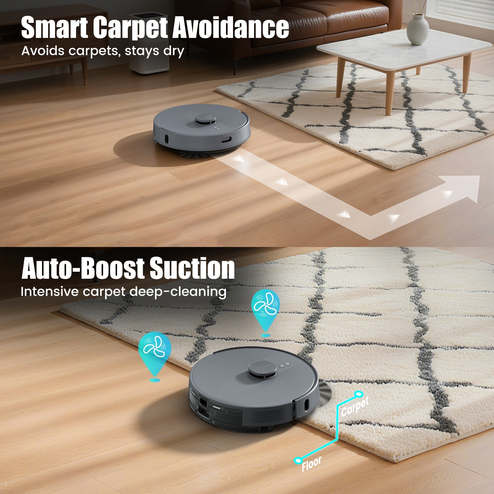 5500Pa AIRROBO T25+ Self-Emptying Robotic Robot Vacuum and Mop 240Min US
