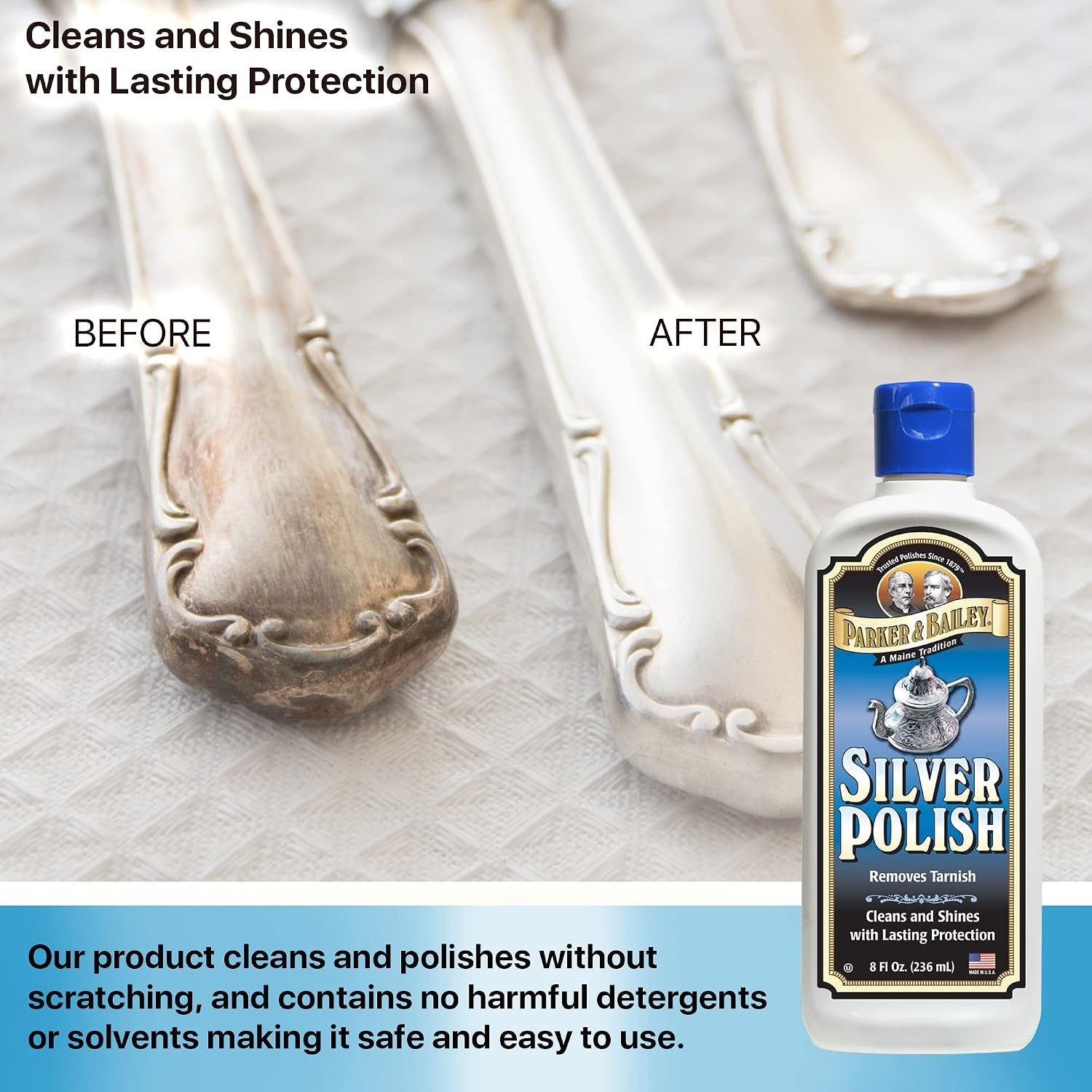 Parker and Bailey Silver Polish Cleaner Tarnish Remover Jewelry Cleaner 8 oz NEW