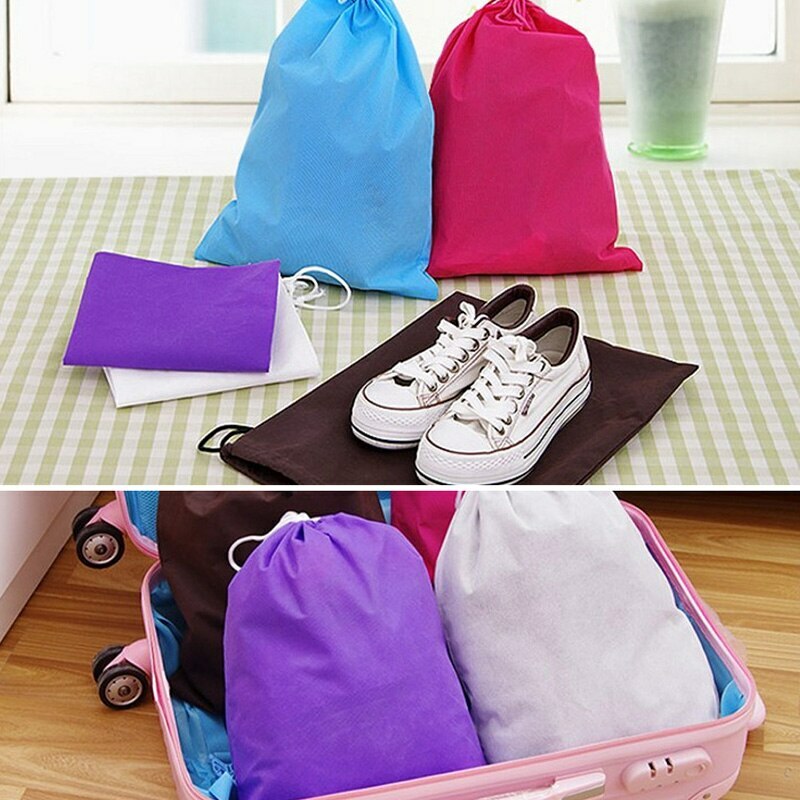 Home Laundry Shoe Travel Portable Pouch Drawstring Tote Storage Bag Organizer