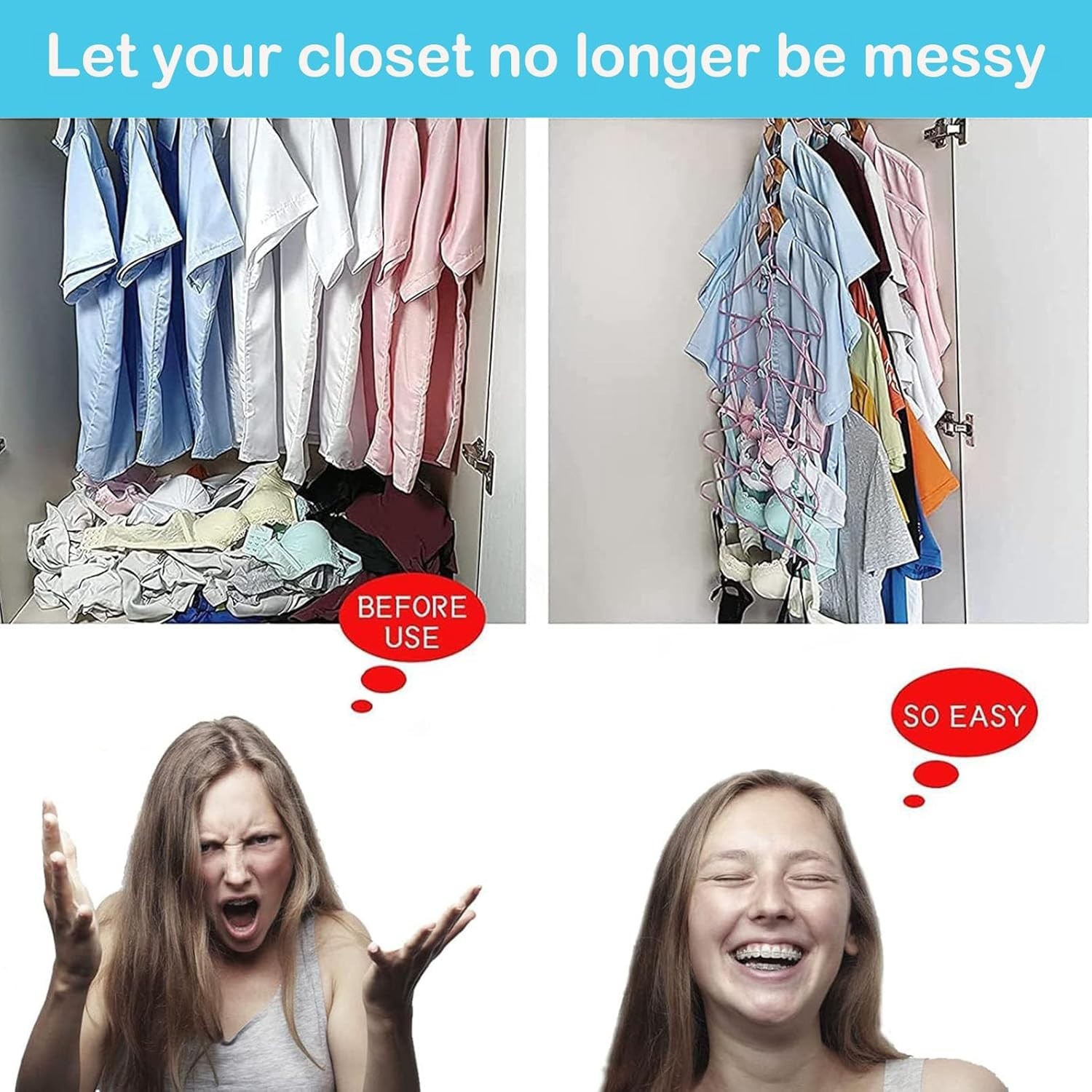 40 PC White Space Saving Hangers for Efficient Closet Management – 10 lbs Max