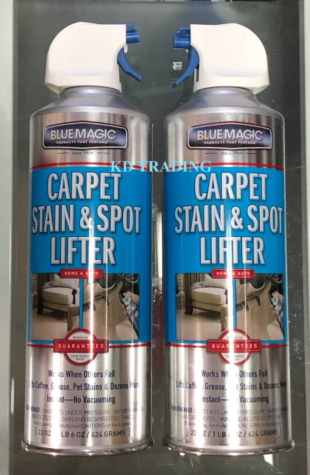 2-Pk~ BLUE MAGIC Home Auto Car 1-STEP CARPET Pet STAIN SPOT Coffee Grease LIFTER