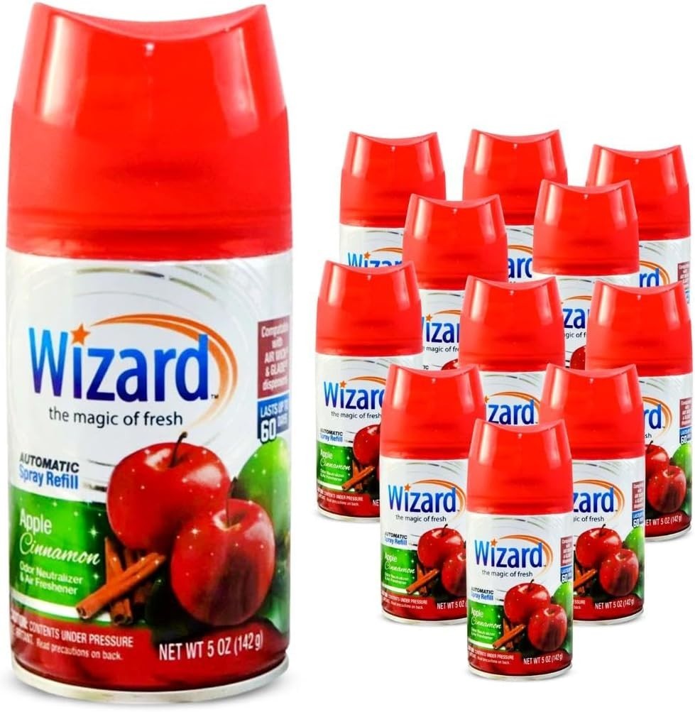 12 WIZARD Automatic Spray Refills 5oz Air Freshener Refill Cans