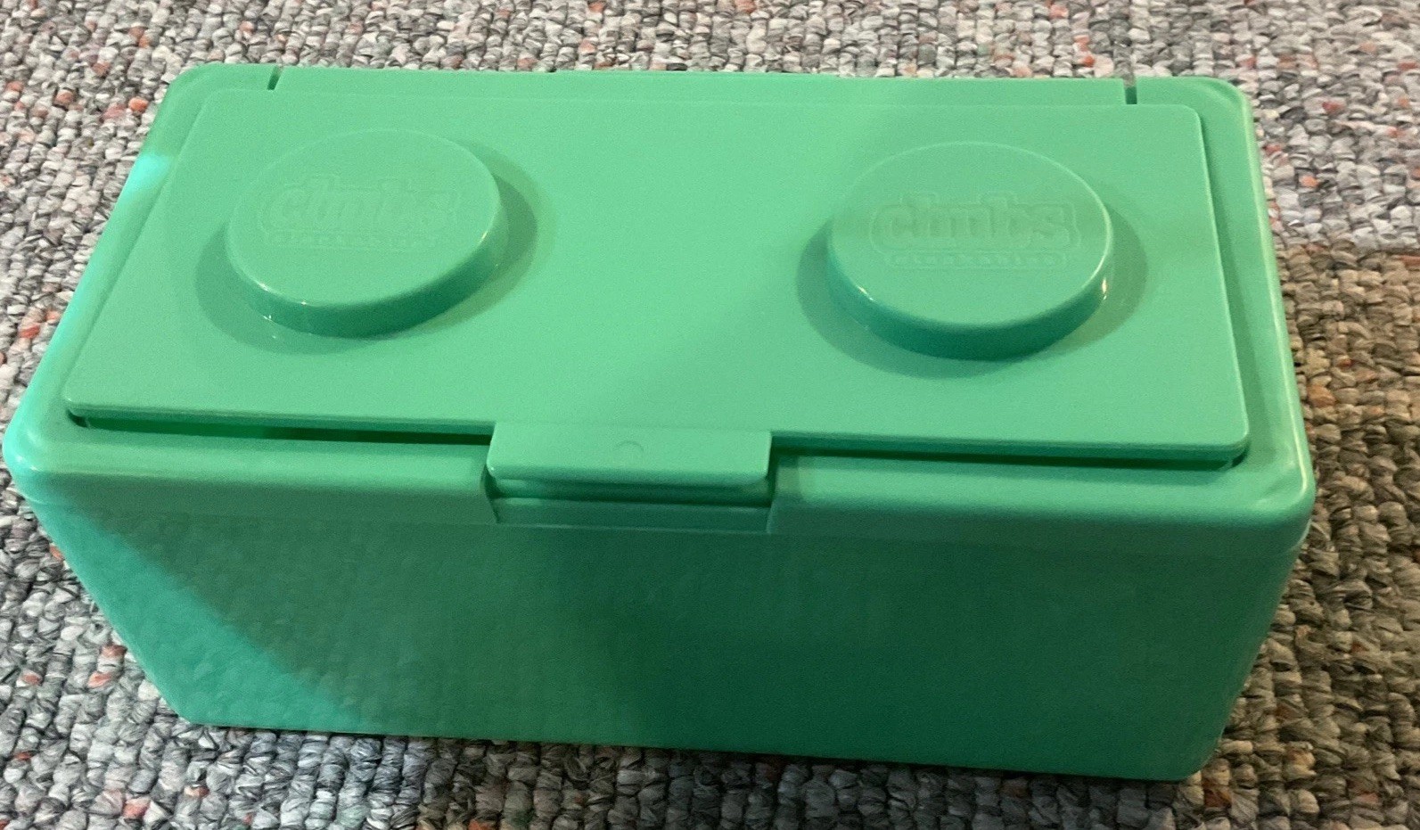 Chubs Stackables Mint Green Light Building Block Storage Container Empty