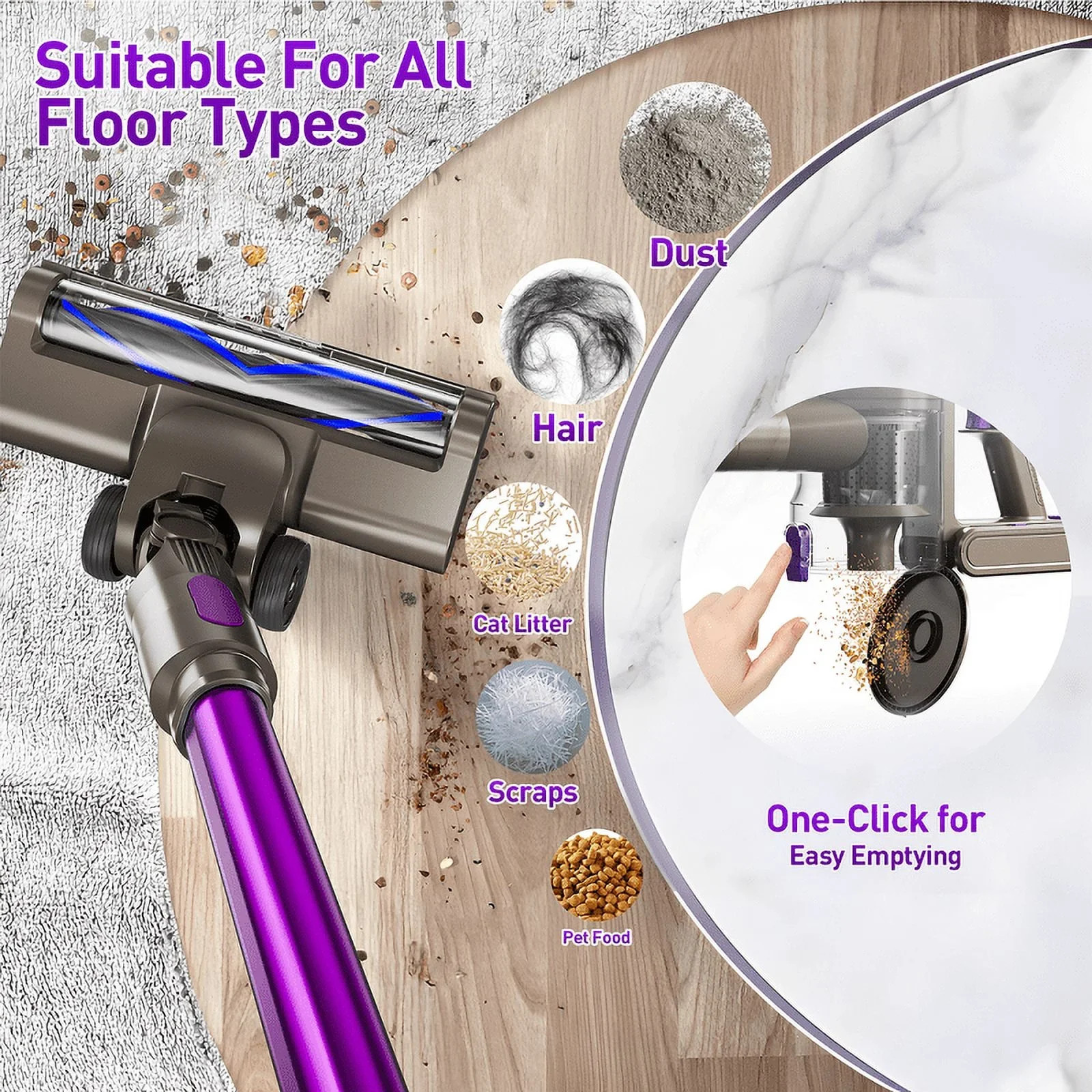 P2 Cordless Vacuum Cleaner 38000pa/400W 50min 2200mAh Lightweight Stick Va