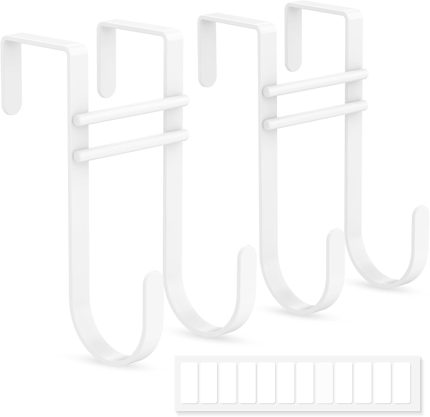 Over the Door Hooks, No Assembly Required 2 PCS Double Hanger Heavy Duty Metal T