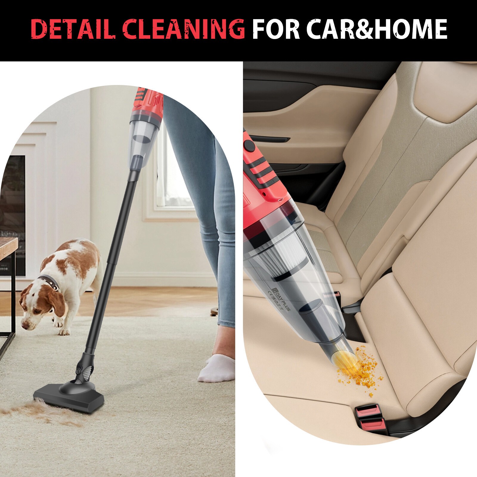 4 in 1 Cordless Vacuum Cleaner Rechargeable Lightweight Stick Vacuum Cleaner LED