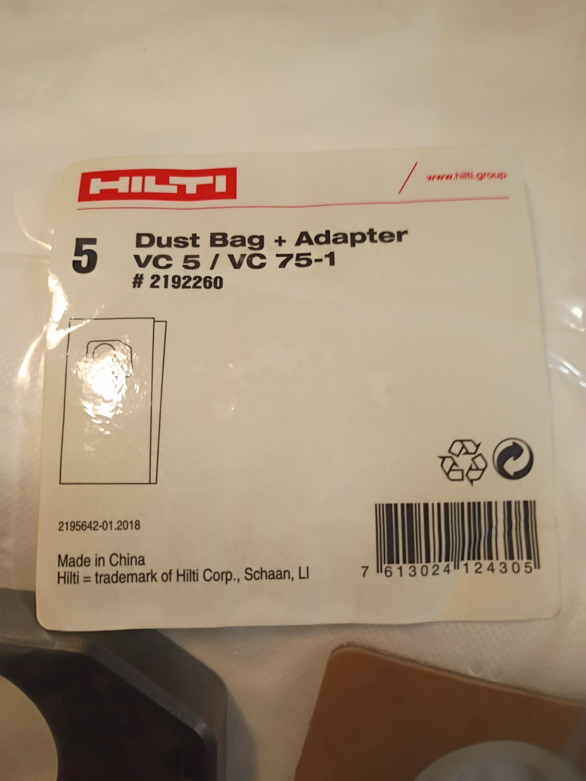 Vacuum Bag for VC 75-1-A22 Cordless 22-Volt Vacuum Cleaner (5-Pack)