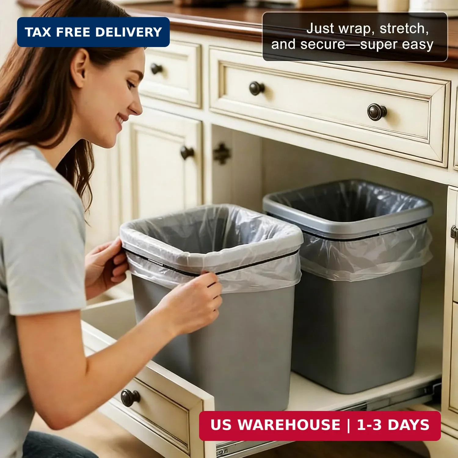 Trash Can Rubber Bands 3Pcs, Large Rubber Bands Heavy Duty, Fits 13-30 Gallon Tr