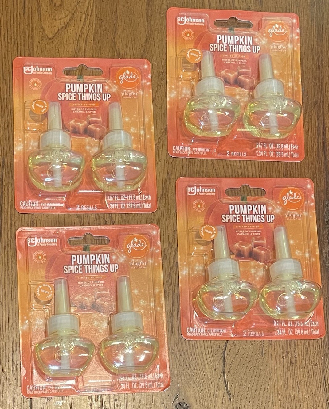 Glade PlugIns PUMPKIN SPICE THINGS UP – Refills 4 Packs 8 Total Limited Edition
