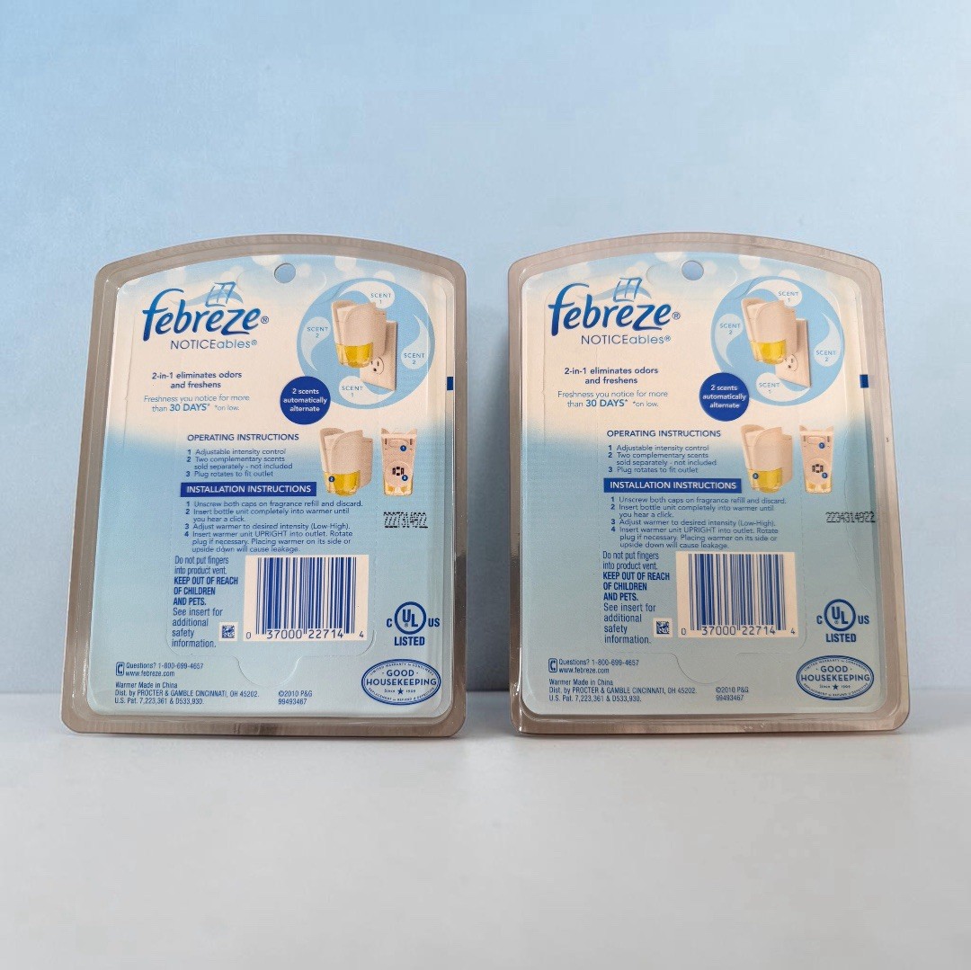 Fabreze Noticeables 2-in-1 Alternating Scented Oil Warmer Lot Of 2 New In Pack