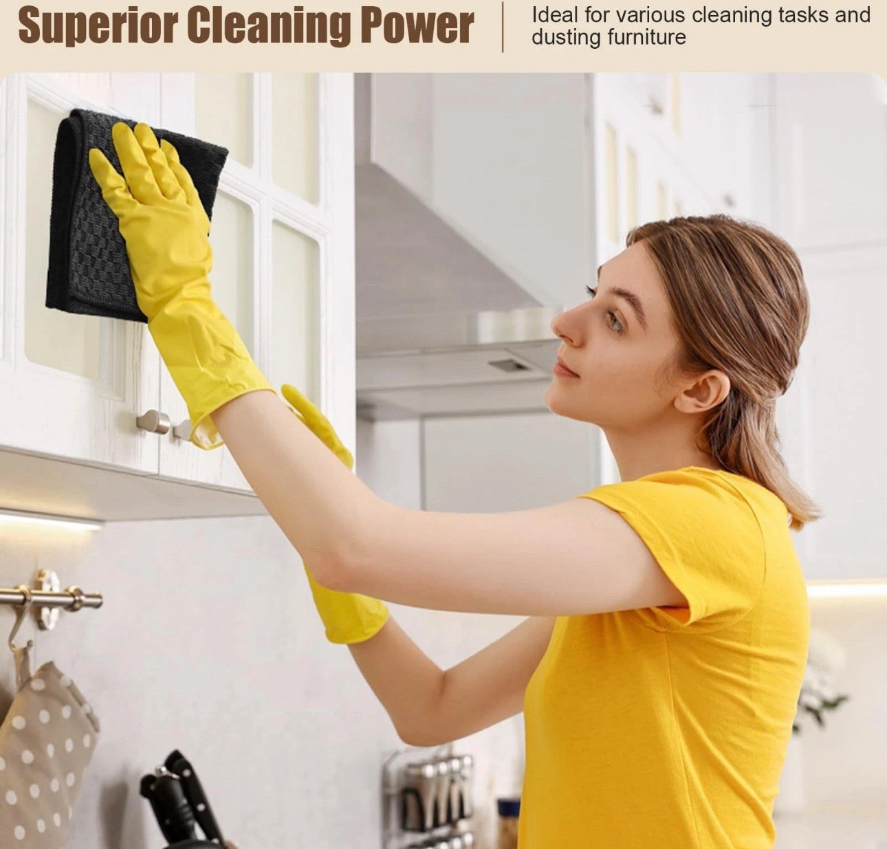 Kitinjoy Microfiber Cleaning Cloth, 12 Pack Soft and No Lint Microfiber Towel…