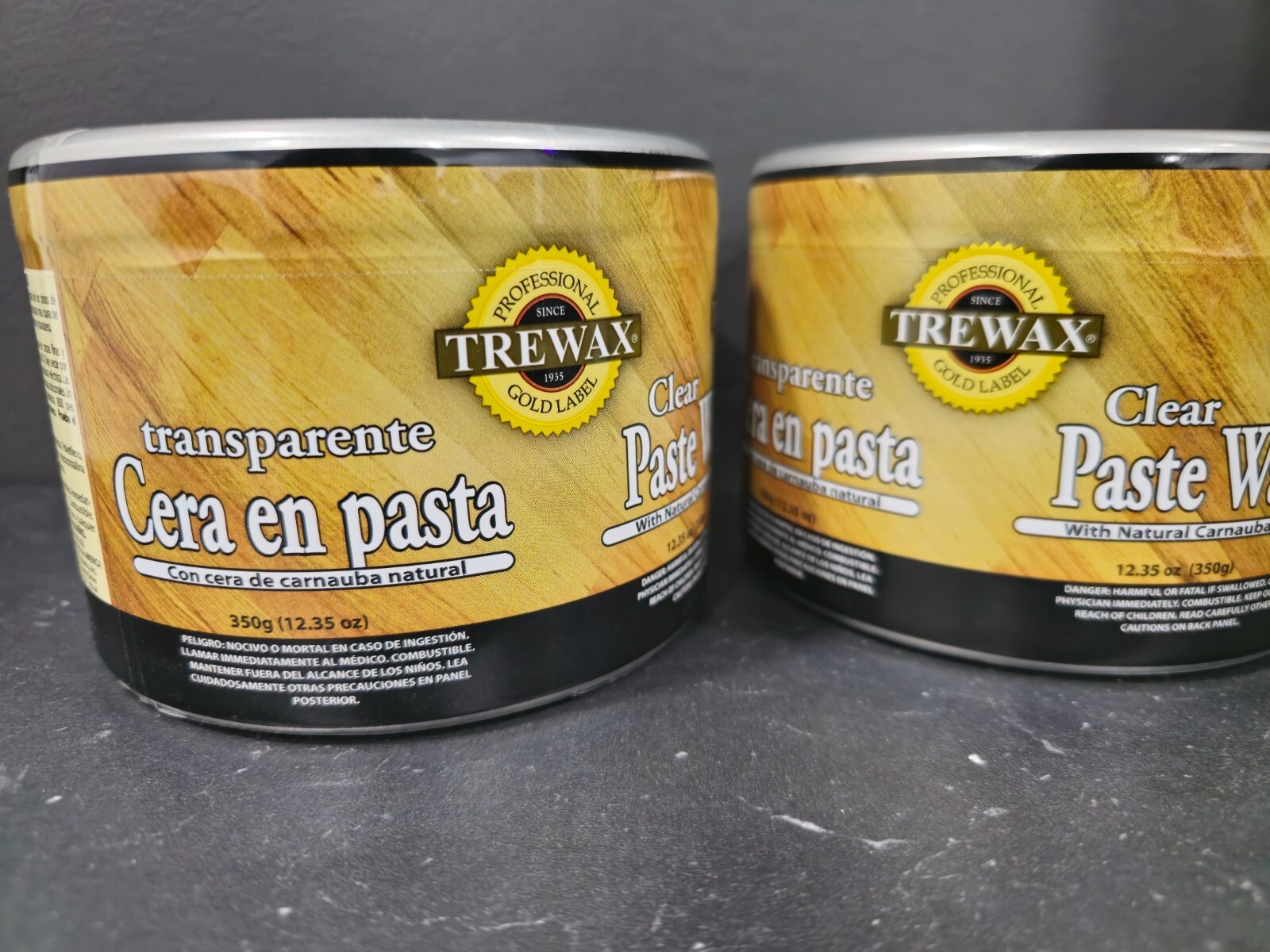 2 Pack Trewax Paste Wax with Carnauba Wax, Clear, 12.35-Ounce, Hardwood Floors