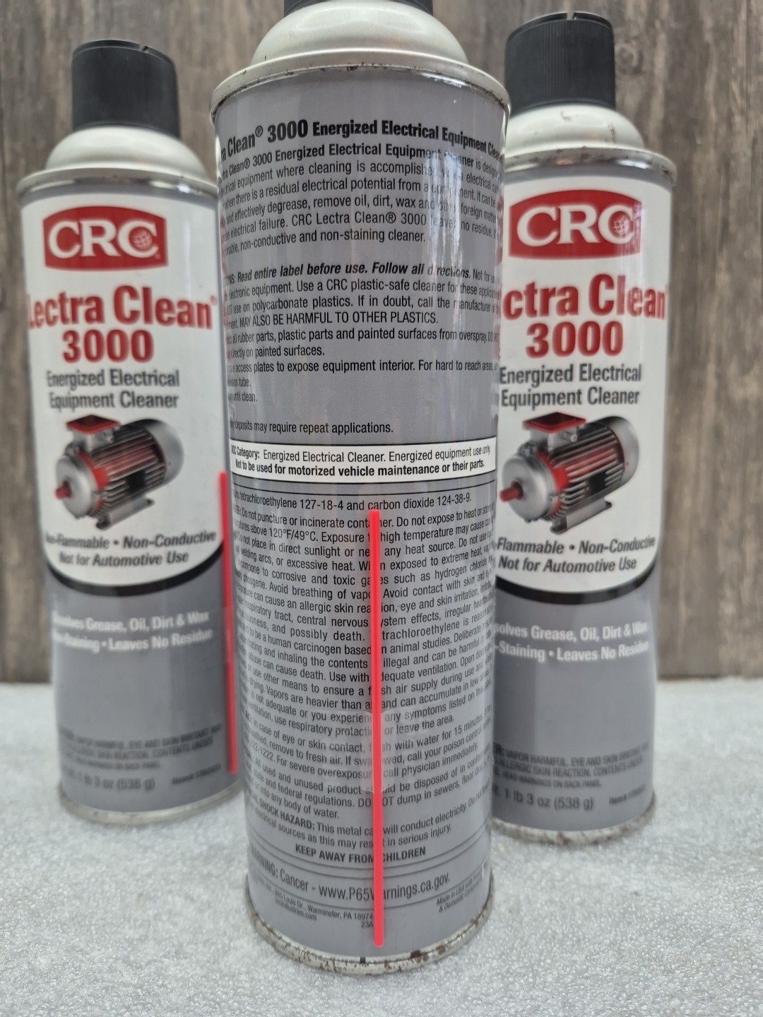 CRC Lectra Clean 3000 Nonflammable Electrical Parts Cleaner 20 oz. (Pack of 3)