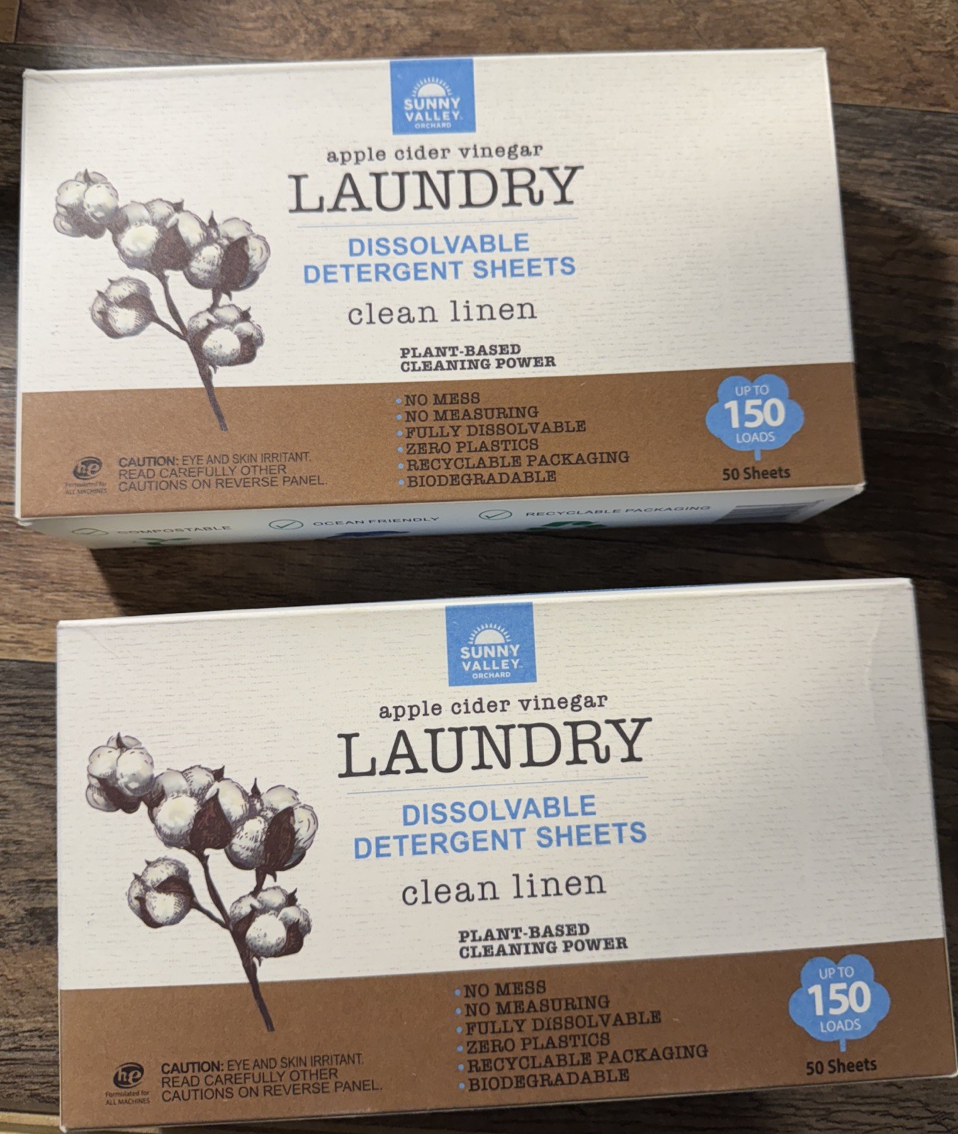 Sunny Valley Load Dissolvable Laundry Sheets Clean Linen X2 (100 sheets)