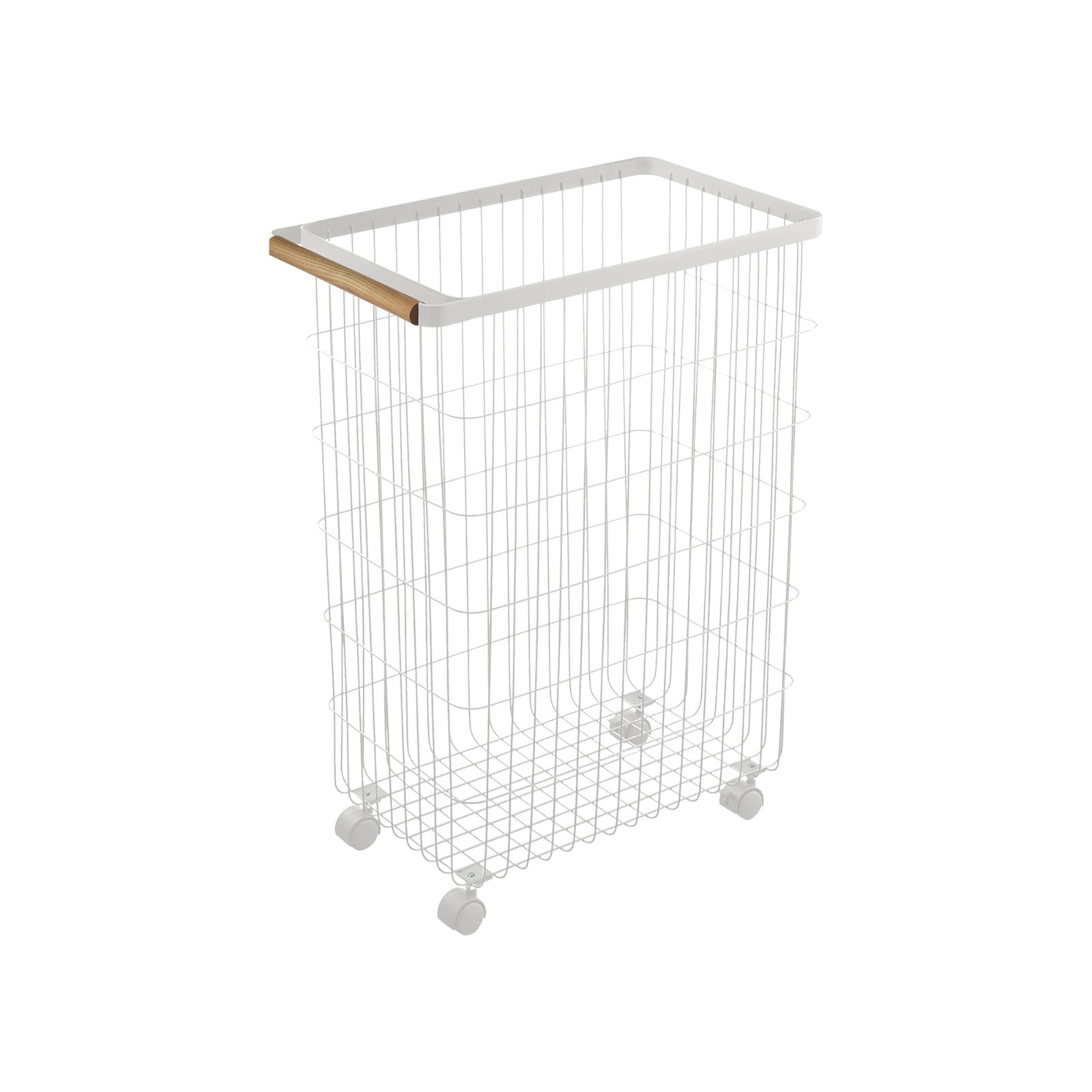 Yamazaki Home Rolling Wire Basket (24″ H) – Steel + Wood – 30% OFF MSRP