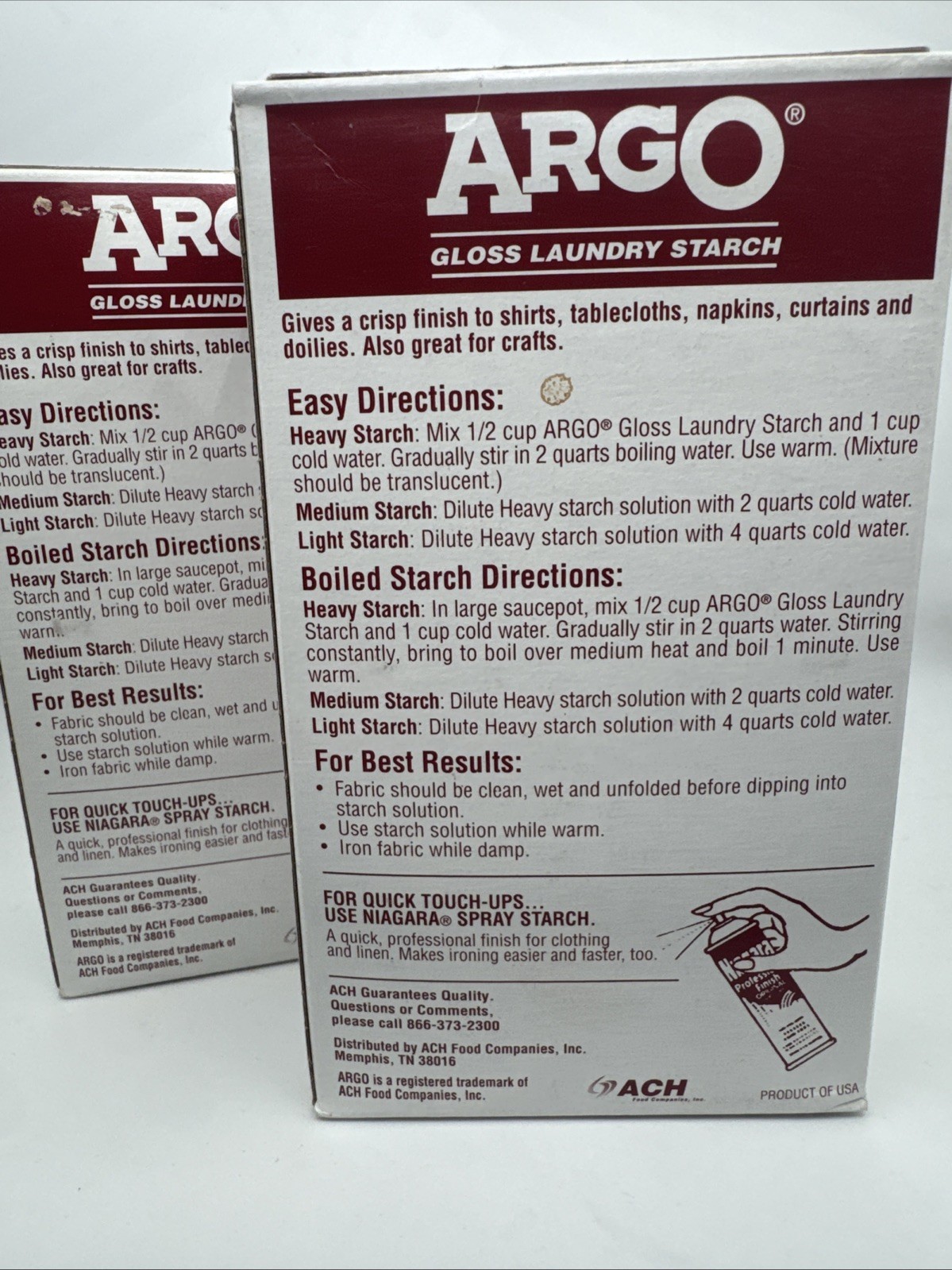 NEW SEAL ARGO Gloss Laundry Starch Red Removes Greasy Spots 16oz BEST 2018