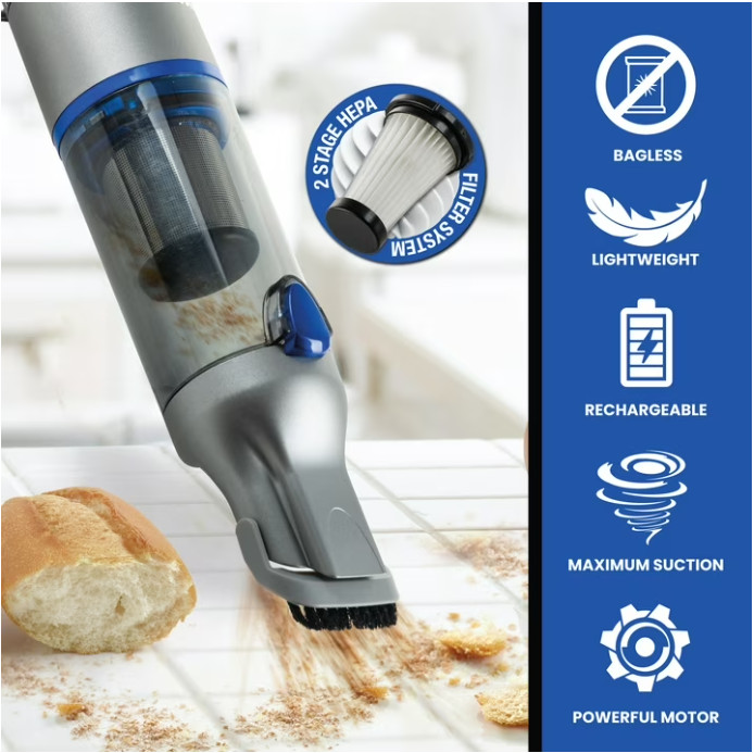 Ruvio Pro Cordless Hand Vacuum 17” Portable Vacuum Cleaner for Home and Car Use