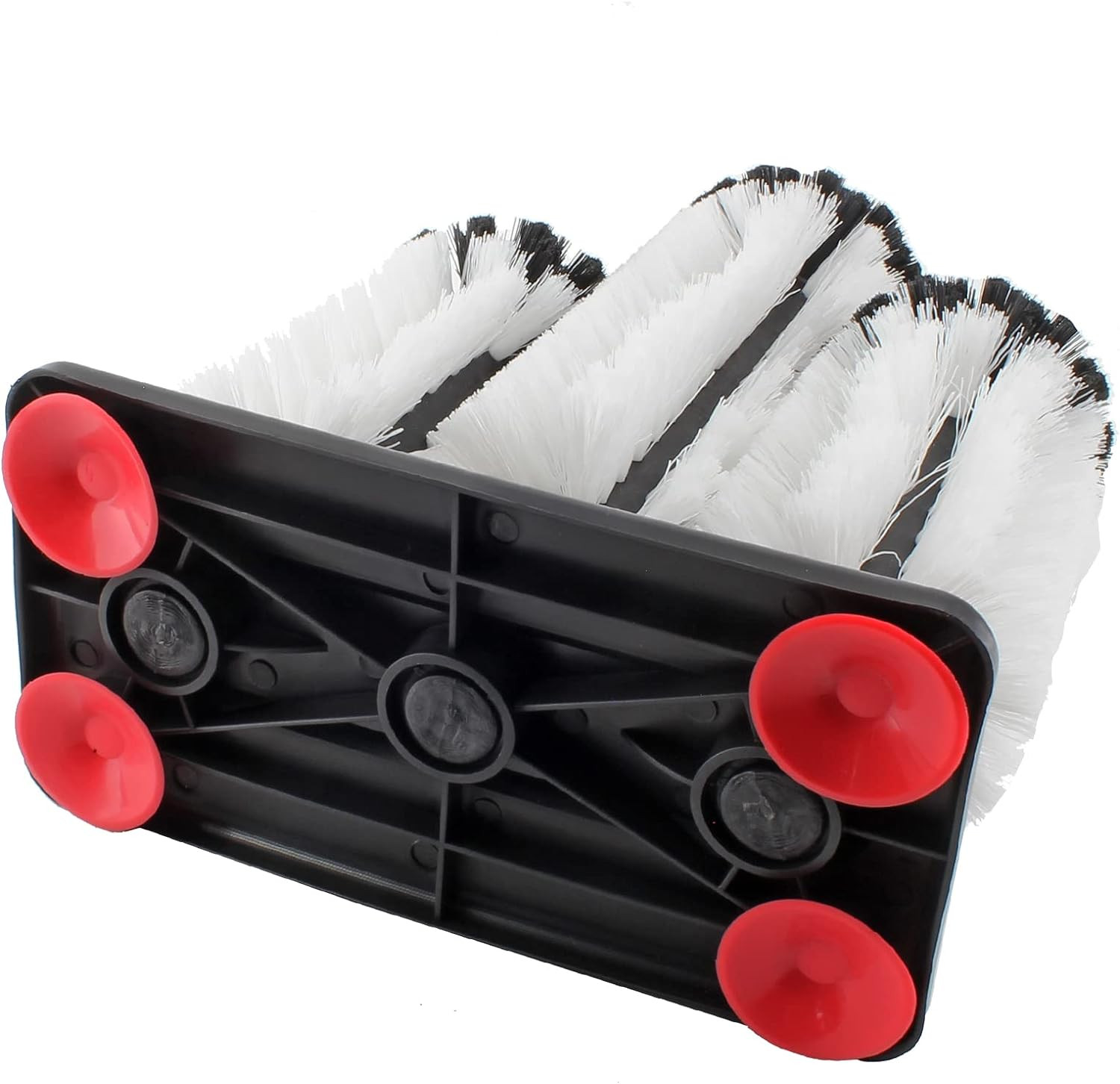3 Brush Bar Glass Washer with Suction Base, Commercial Brush Cleaner Bristle Bru