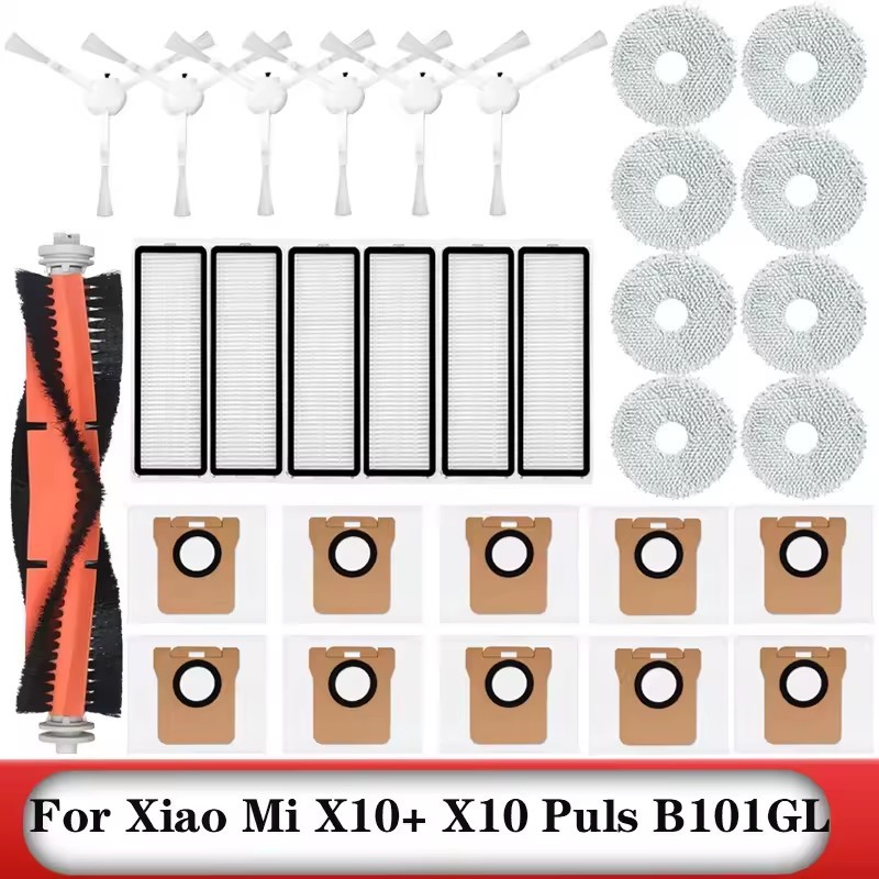 For Xiaomi X10+ X10 Plus (B101GL) Robot Vacuum Brush Filter Dust Bag Wipe Parts