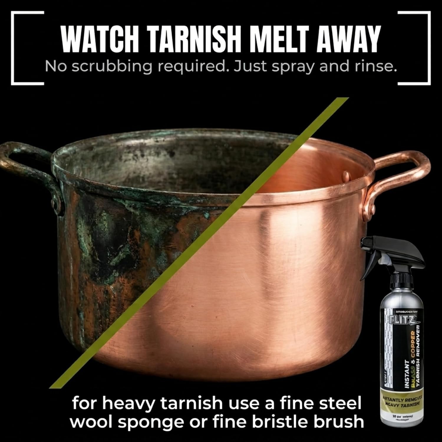 FLITZ Brass & Copper Tarnish Remover 16oz/473ml Trigger Spray Bottle (SEE VIDEO)