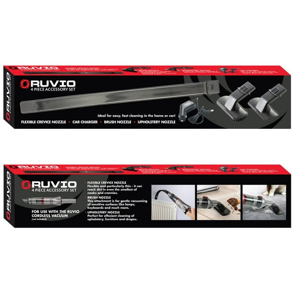 Ruvio Vacuum Cleaner 4 Piece Accessory Attachment Set Black