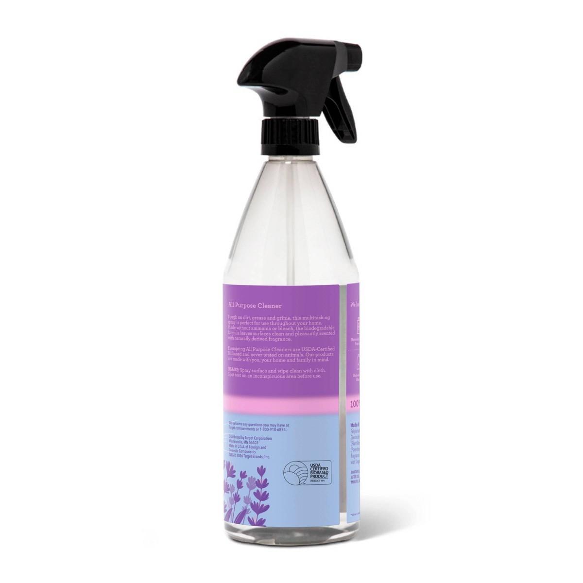 Lavender & Bergamot All Purpose Cleaner – 28 fl oz: Spray Bottle, Liquid Formula