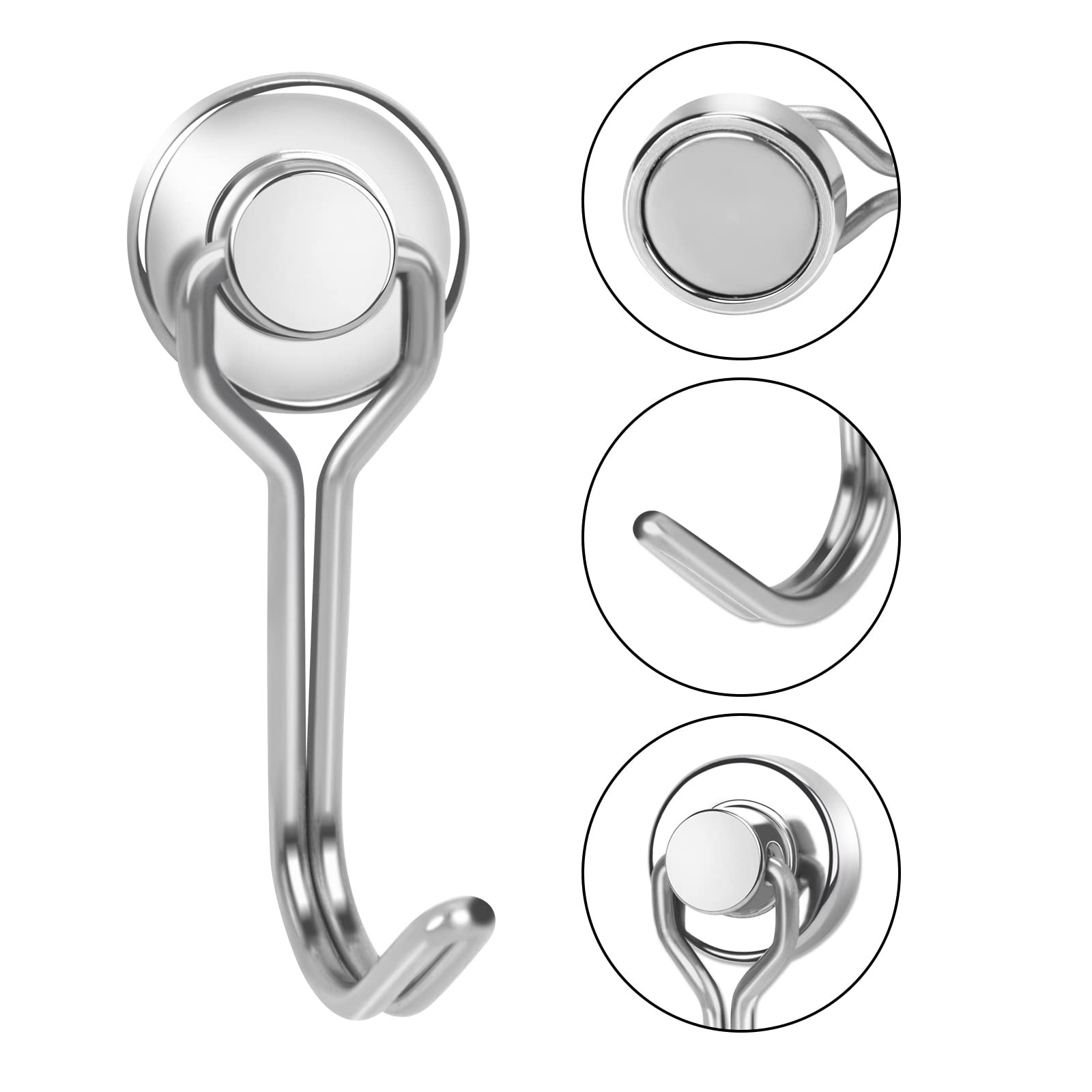 6Pack 30 lb Swivel Magnetic Hooks