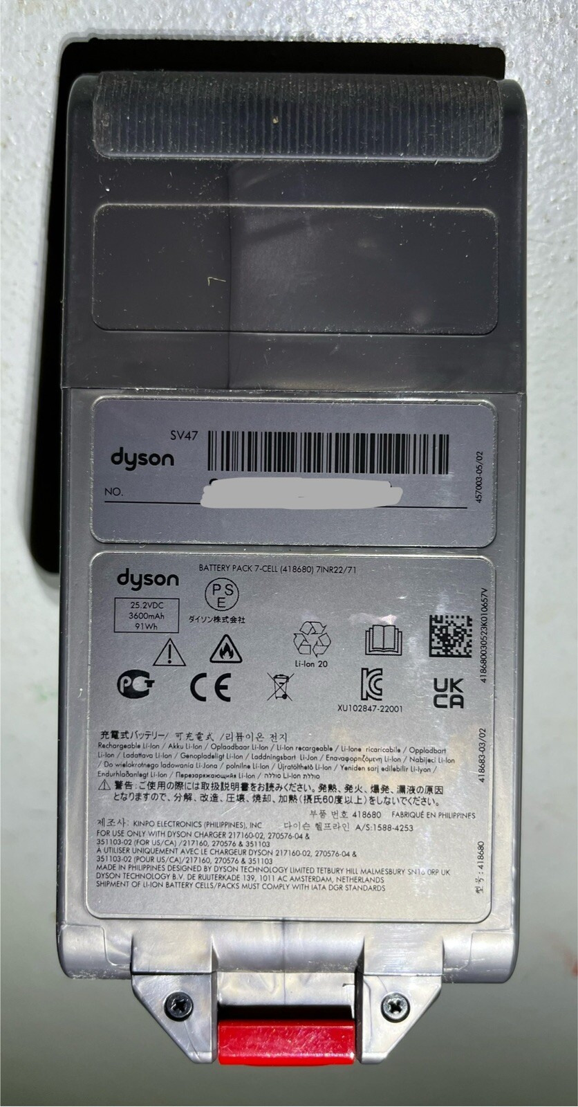 Dyson V15 Detect Vacuum Genuine OEM Red Button Click In Battery New Free Ship
