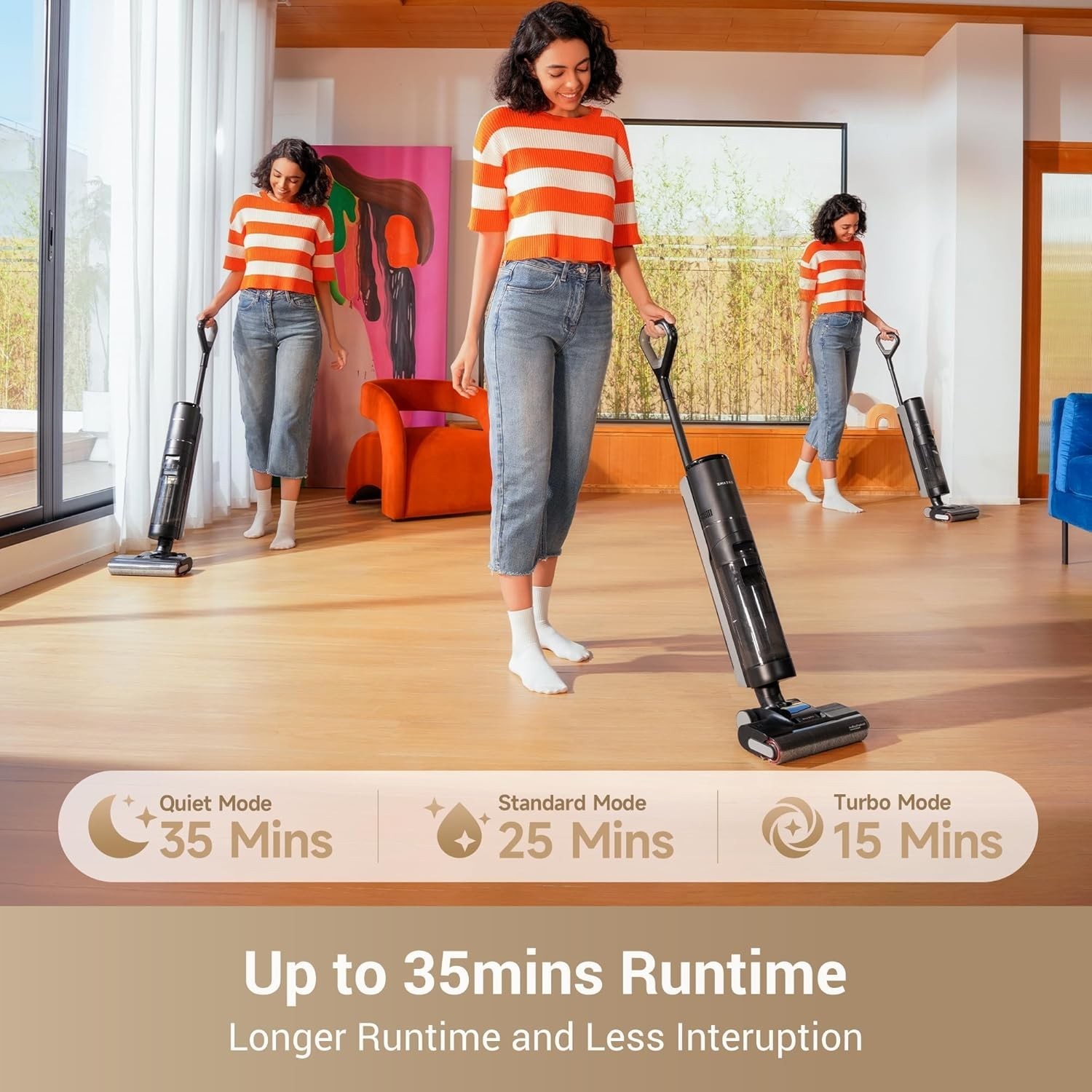 Powerful G10 Pro Cordless Vacuum and Mop with Dual Water Tanks – 35 Min Runtime
