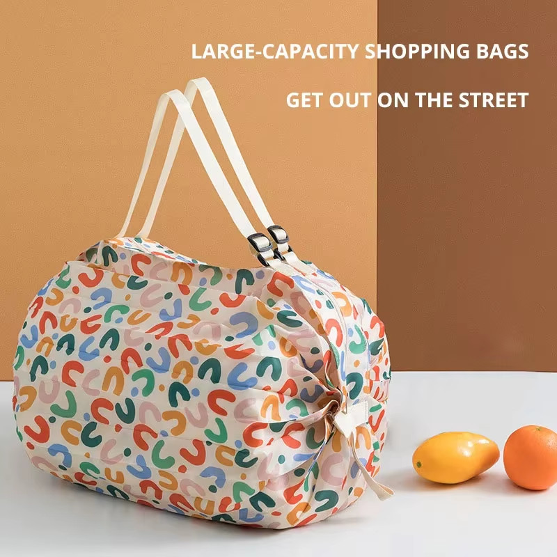 1Pc Foldable Shopping Bag Eco-Friendly Waterproof Portable Storage Bag Large Cap