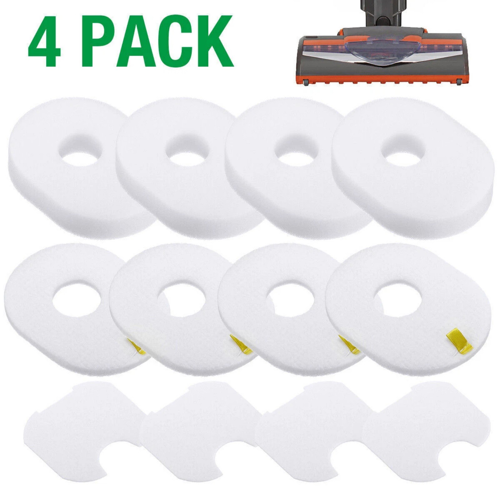 4 Pack Filter Set Replacement for Shark Rocket Vacuum HV300 HV301 CS100 Models