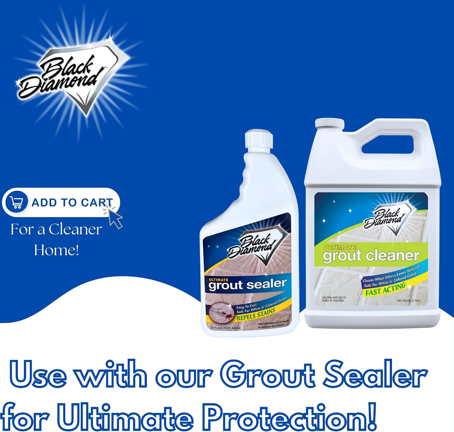 Black Diamond Ultimate Grout Cleaner: Best Cleaner for Tile, Ceramic, Porcelain,