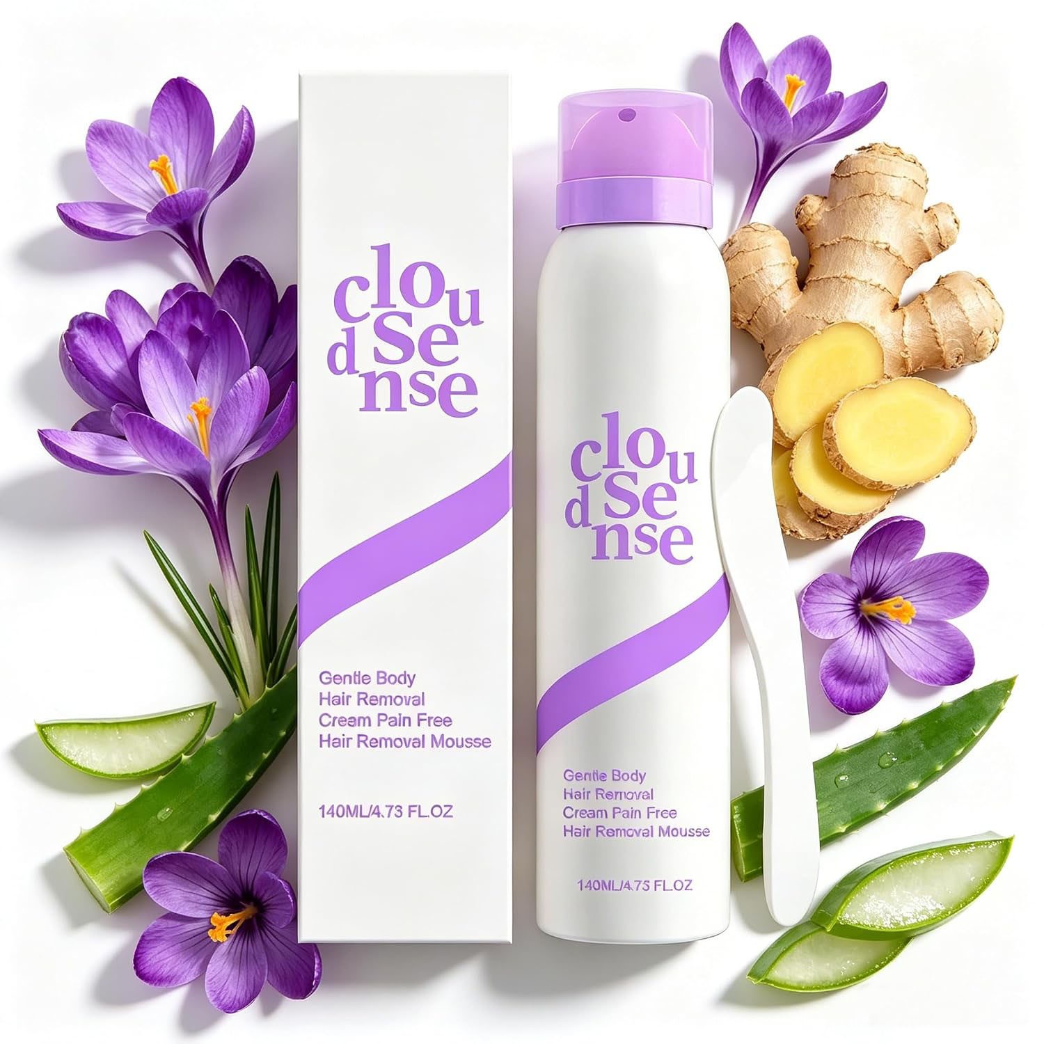 NEW Cloud Sense Gentle Hair Removal Mousse Spray, Aloe & Hyaluronic Acid