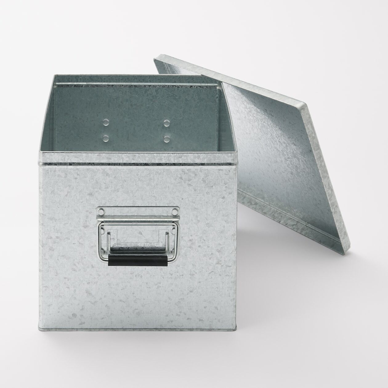 MUJI MoMA Large Galvanized Iron Box 10.2 in×14.5 in × 9.4 in Silver Storage New