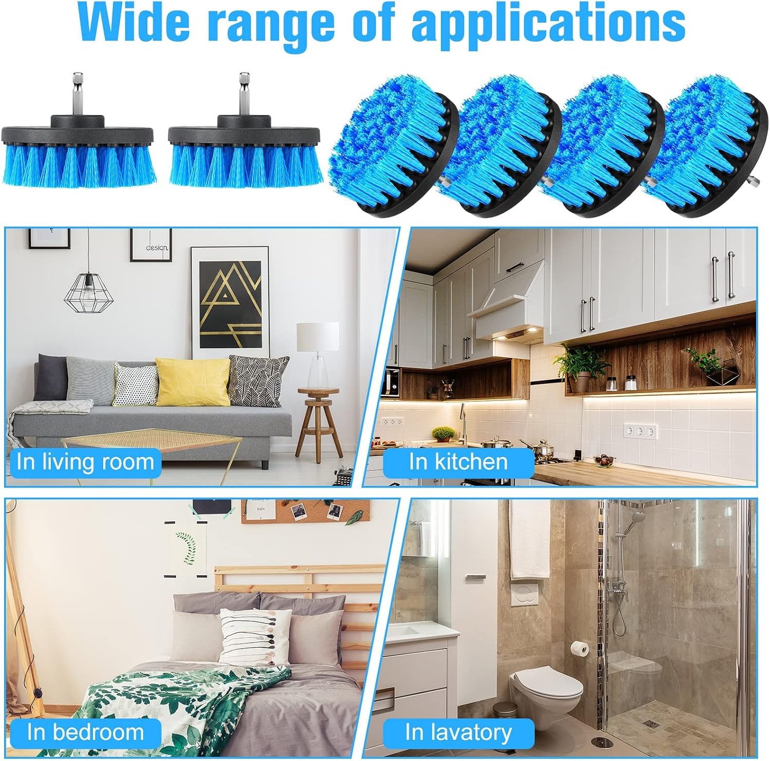 Drill Brush Attachment Power Scrubber Cleaning Kit Multi Purpose Drill Brush Set