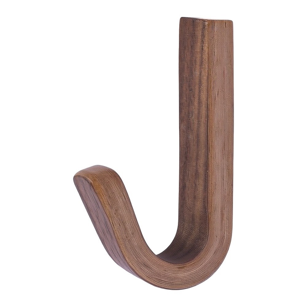 Walnut Wood Wall Hooks Easy Install No Tools 3.5 cm by 6.5 cm Dimensions