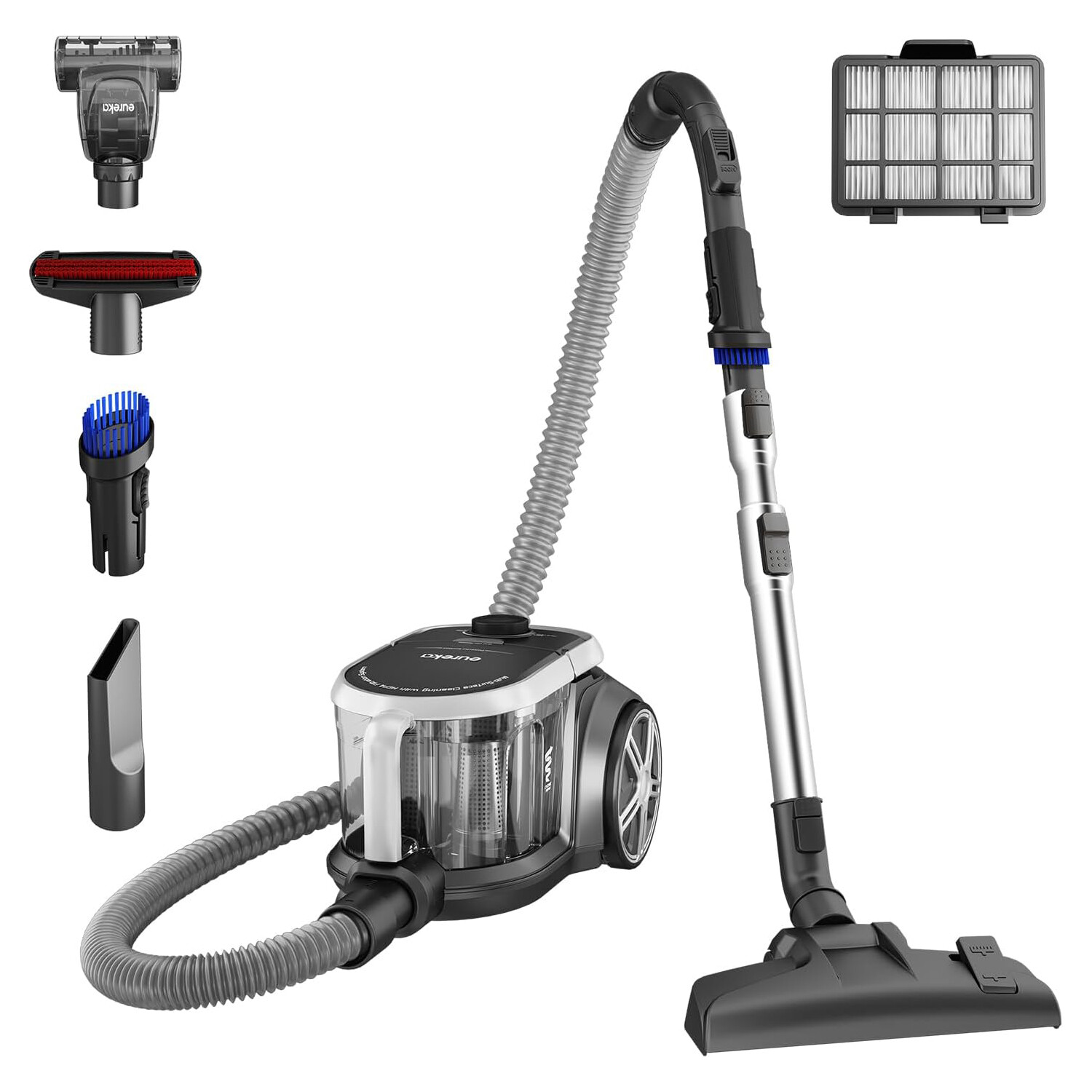 New Bagless Canister Vacuum Cleaner, Lightweight Vac for Carpets and Hard Floors