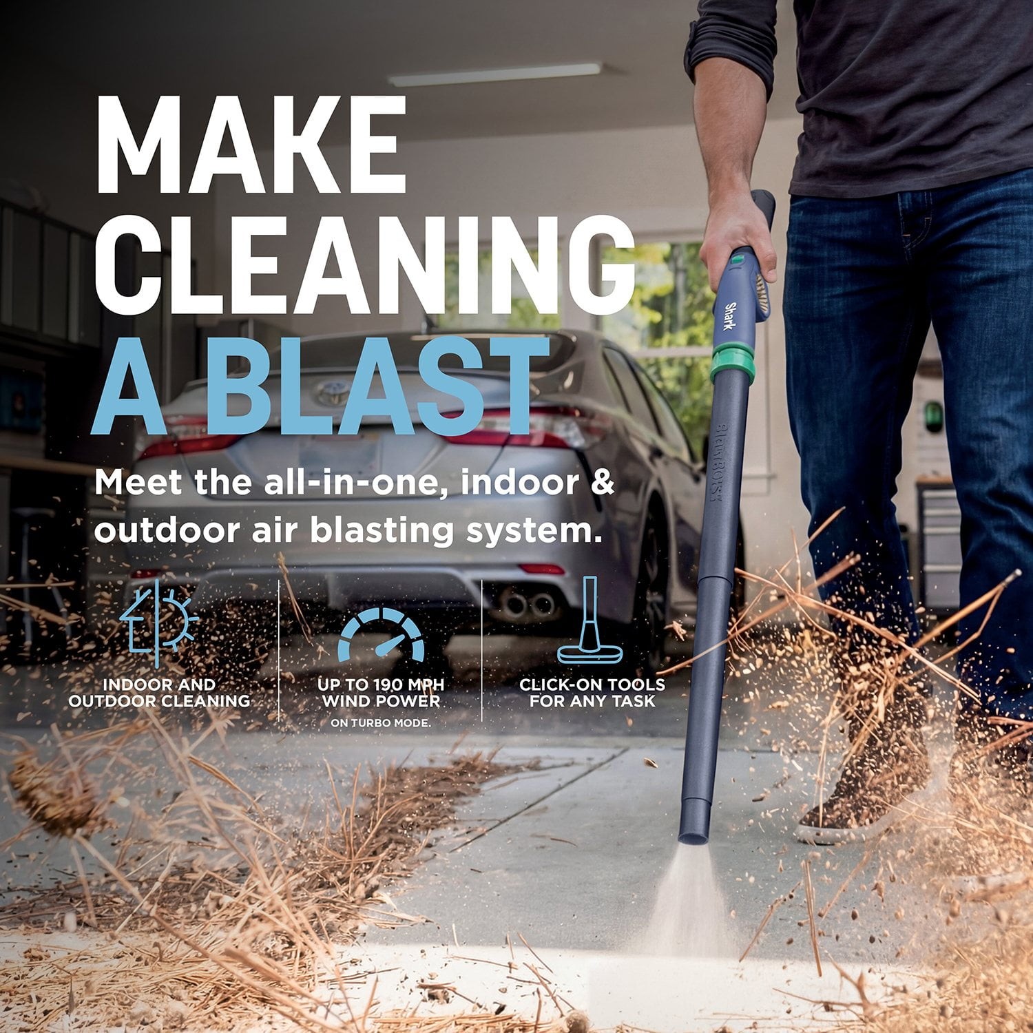 🦈 Shark BlastBoss Air Blaster 190 MPH Cordless Indoor Outdoor Cleaner