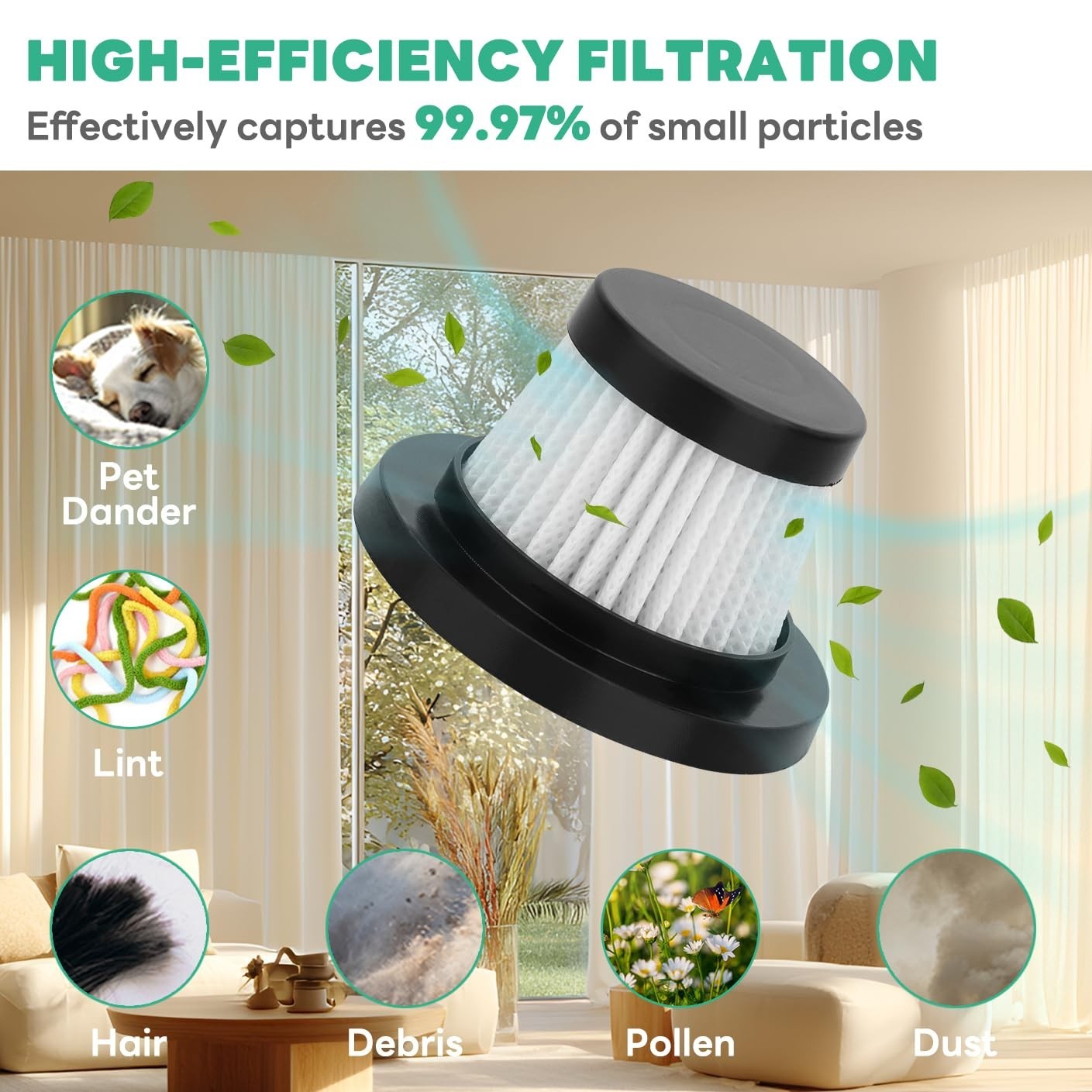 HEPA Filter Replacement for Handheld Vacuum – Washable, Reusable, 14 Pack