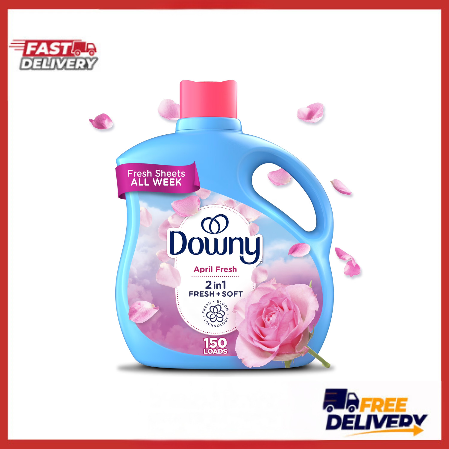 Downy Liquid Fabric Softener 111 fl oz 150 Loads April Fresh HE Conditioner