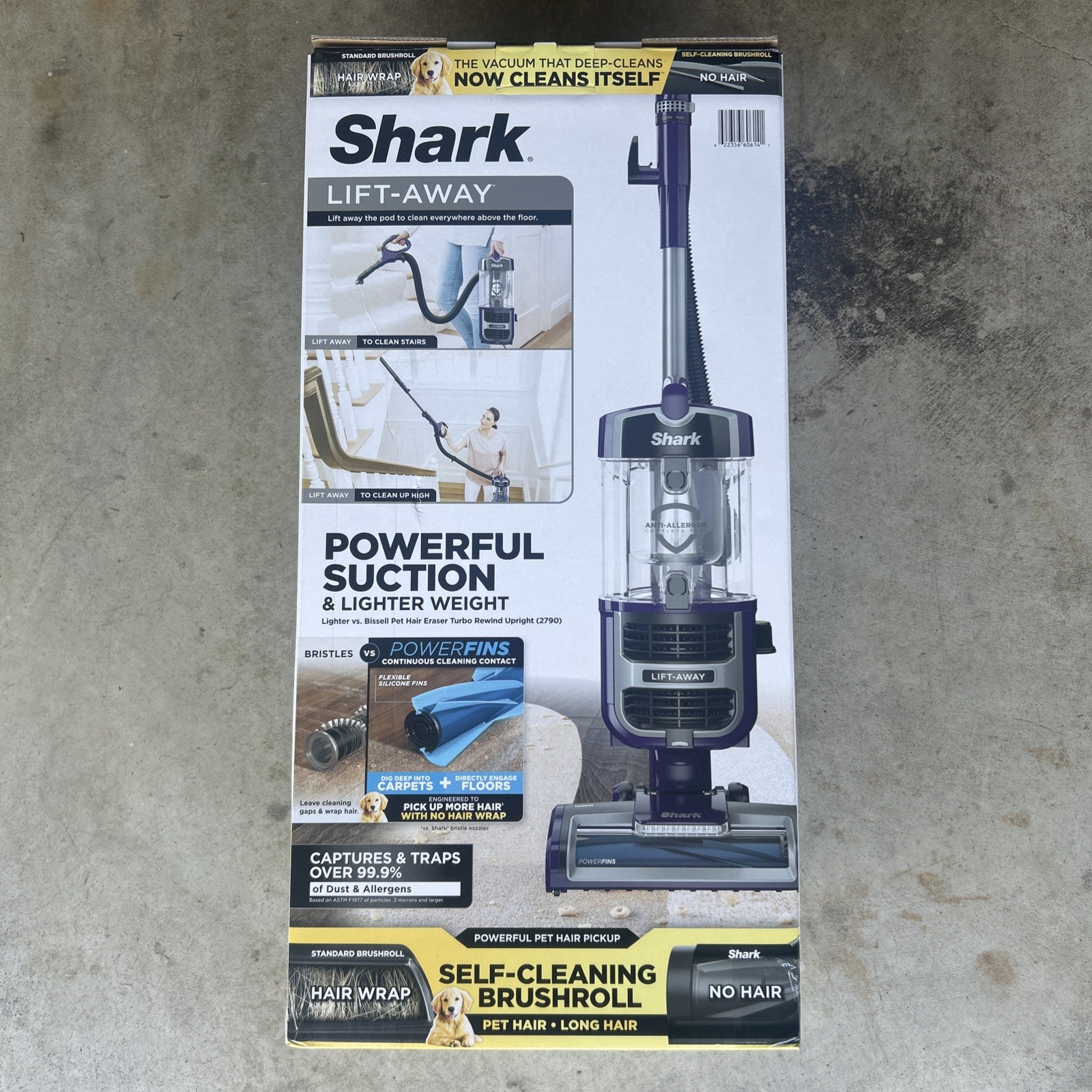 Shark ZD201 Lift-Away Upright Vacuum with Powerfins, Self-Cleaning Brushroll New
