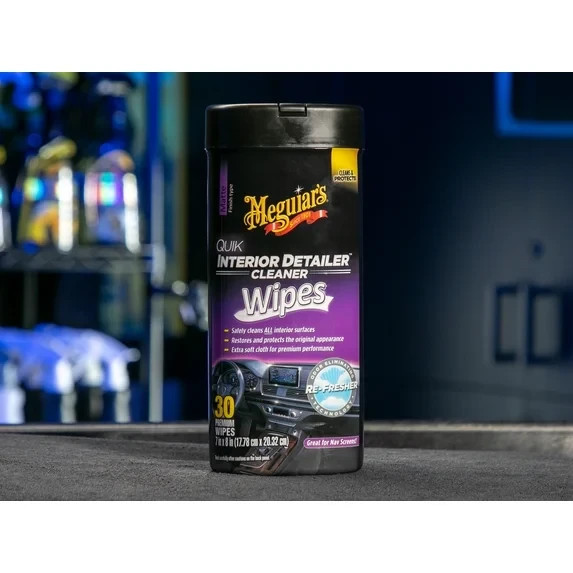 2 Pack Meguiar’s Quik Interior Detailer Wipes G13600 30 Count Car Cleaner