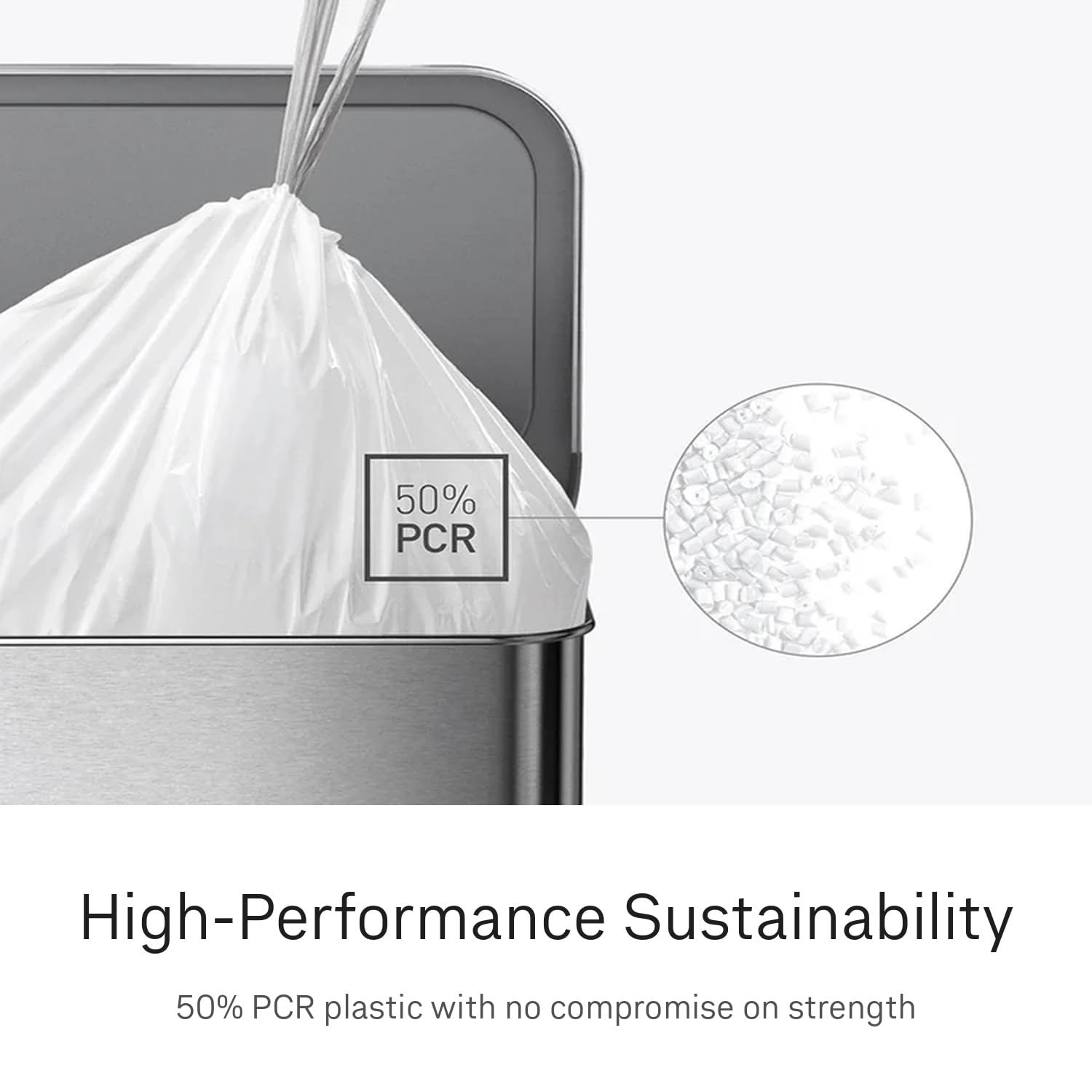 simplehuman Code R 100 Count Custom Fit Liners, 100 (Pack of 1), White