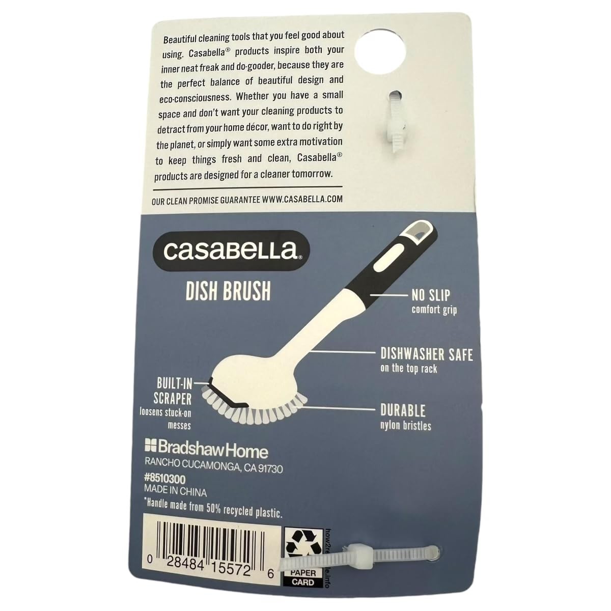 Casabella Round Brush Scrubber 1ea, 1 Count (Pack of 1), Assorted Colors