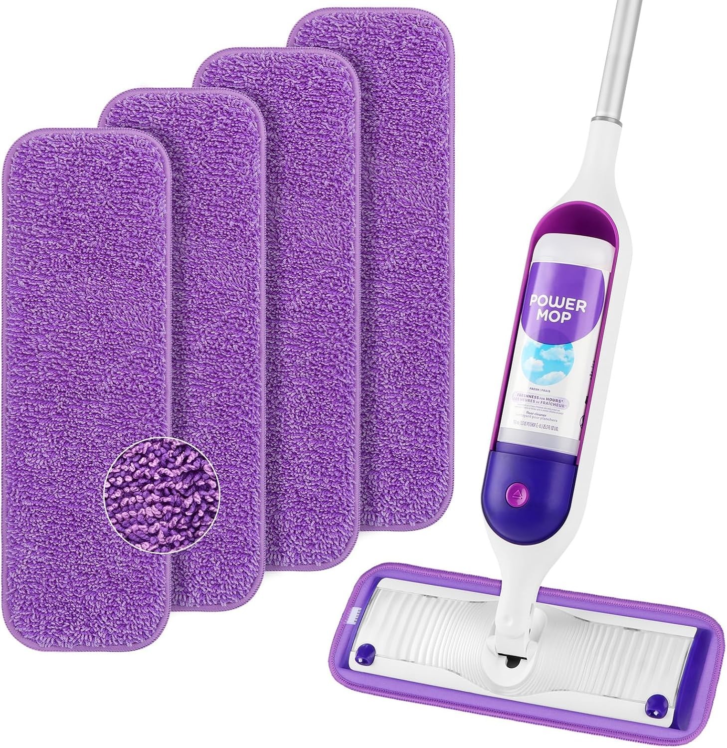 HOMEXCEL Reusable Microfiber Mop Pads for Swiffer PowerMop, Power Mop Pads Refil