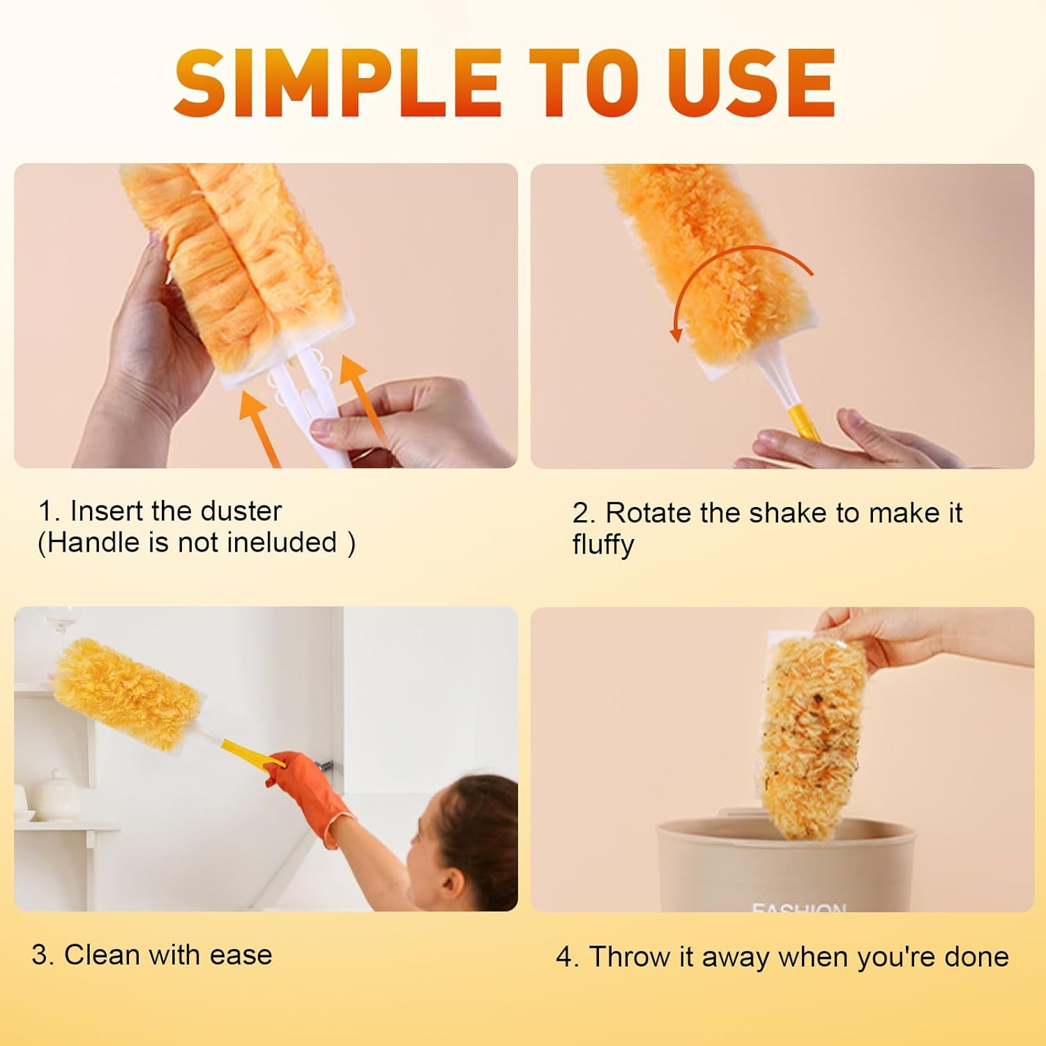 Heavy Duty Duster Refills, Unscented Disposable Dusters Kit for Cleaning Dusting