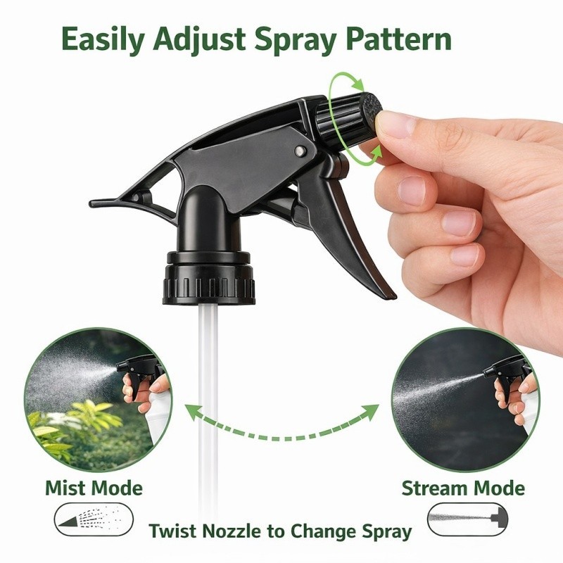 6 PCS Heavy Duty Chemical Resistant Trigger Sprayer 28/400 Fits 16 oz bottles